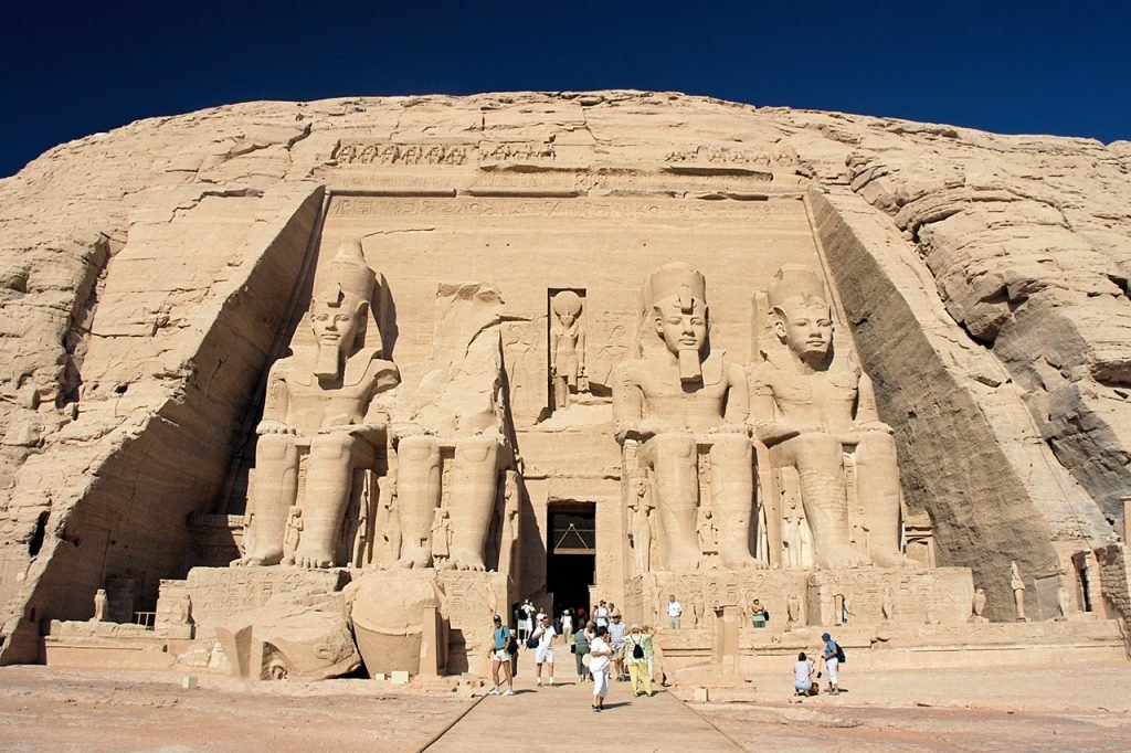 Rock-cut facade of the Great Temple at Abu Simbel