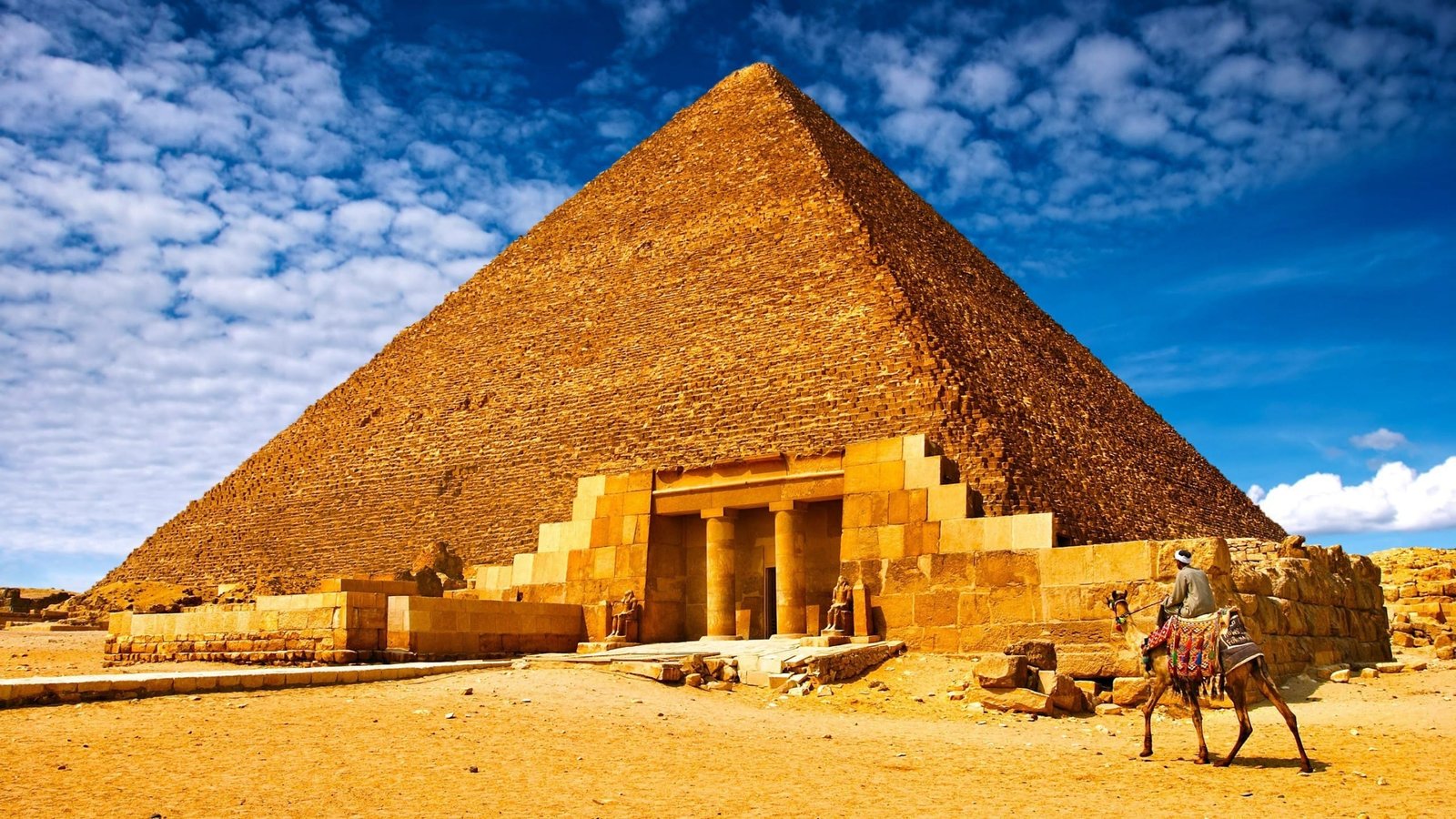 Pyramid and ancient ruins at Giza, Egypt